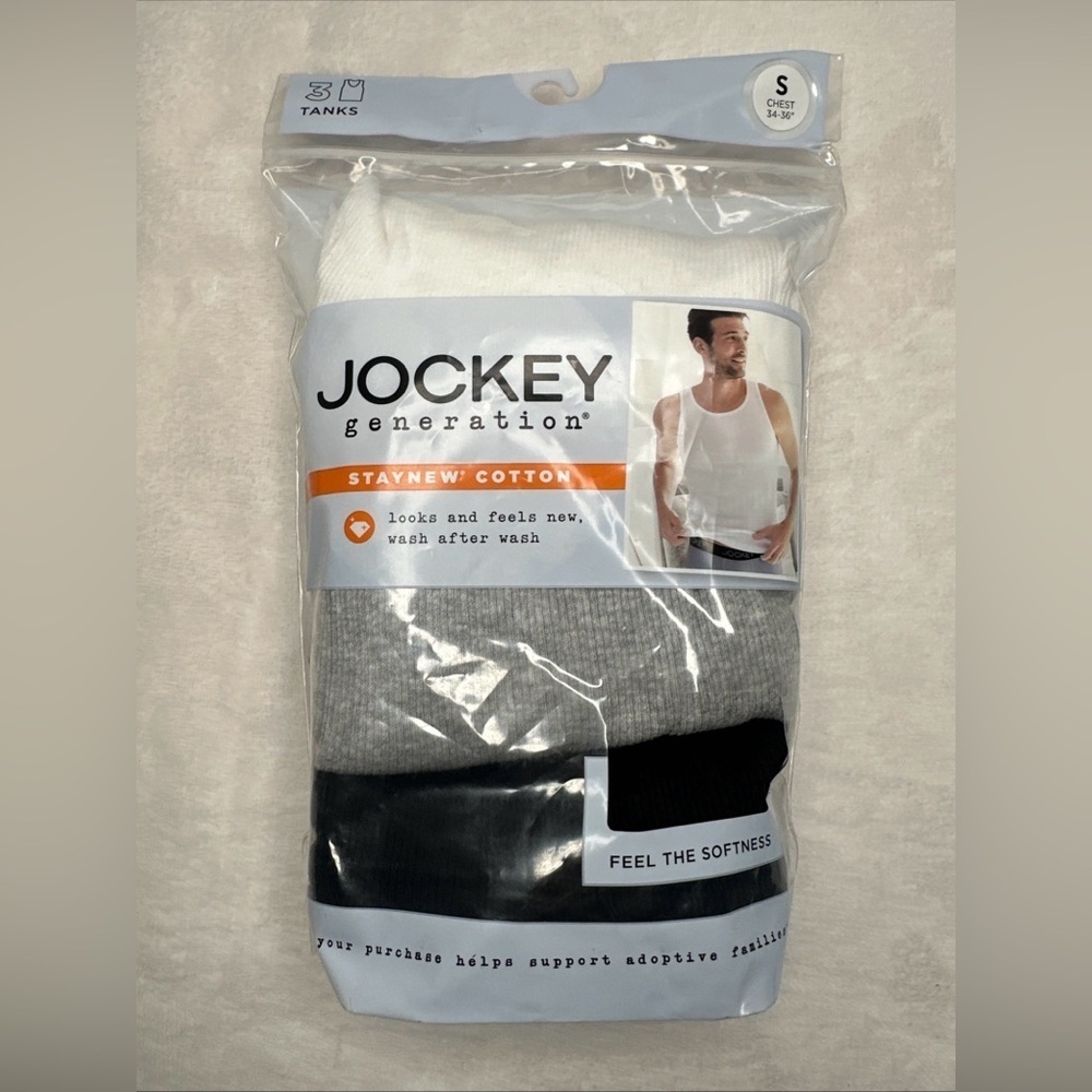 Jockey Generation Men's Tanks  3 Pk  Size Small  Chest 34-36”